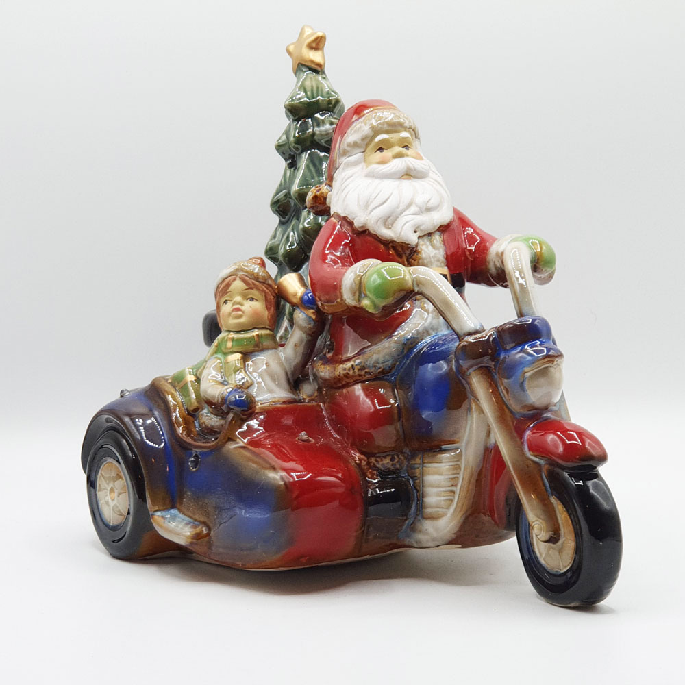 babbo natale su sidecar