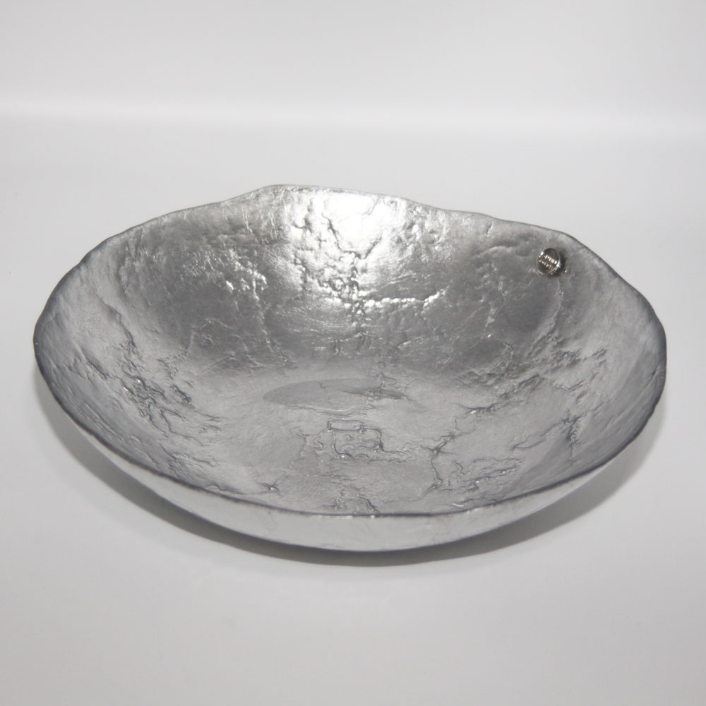 29 cm regalo di Natale Elegante ciotola rotonda in argento con finitura metallizzata 