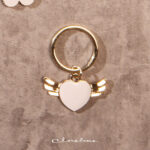 Portachiave cuore ali oro - Bomboniere Claraluna