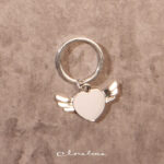 Portachiave cuore con ali silver - Bomboniere Claraluna
