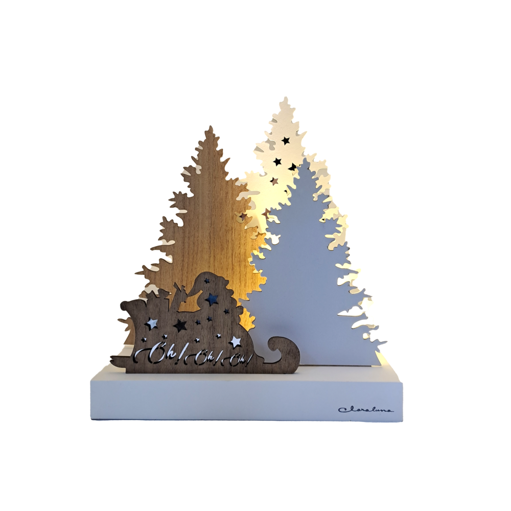 Paesaggio natalizio babbo natale con led - Claraluna