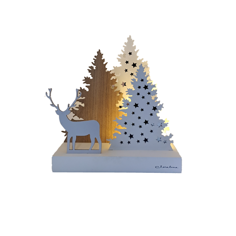 Paesaggio natalizio con led - Claraluna
