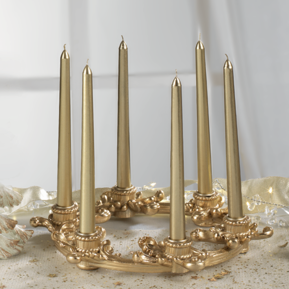 Portacandela in resina oro - Mascagni