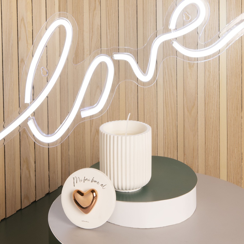 Scatola candela con cuore oro rosa - Bomboniere Claraluna 2024