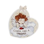 Targa cuore angelo bianco - Egan bomboniere 2024