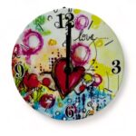 Orologio in ceramica decoro cuori