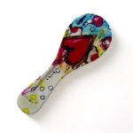 Poggiamestolo in ceramica decoro cuori