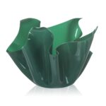 Vaso moderno in plexiglass verde "Drappeggi" - iPlex