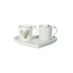Coppia mug cuore con vassoio Amore Mio - Bomboniere Brandani