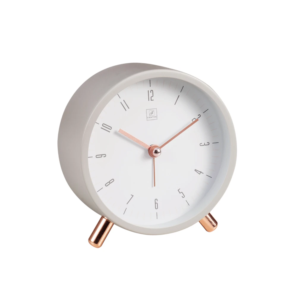 Sveglia in metallo disponibile in bianco, grigio e rosa-Fantin Argenti