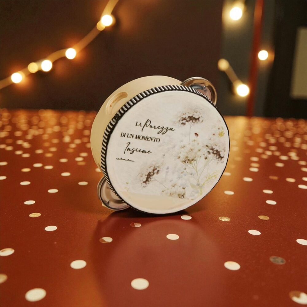 Tamburello decorato verde - Bomboniere Claraluna