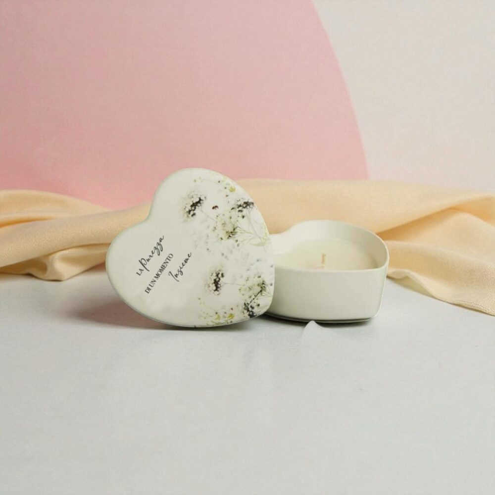 candela cuore decorata