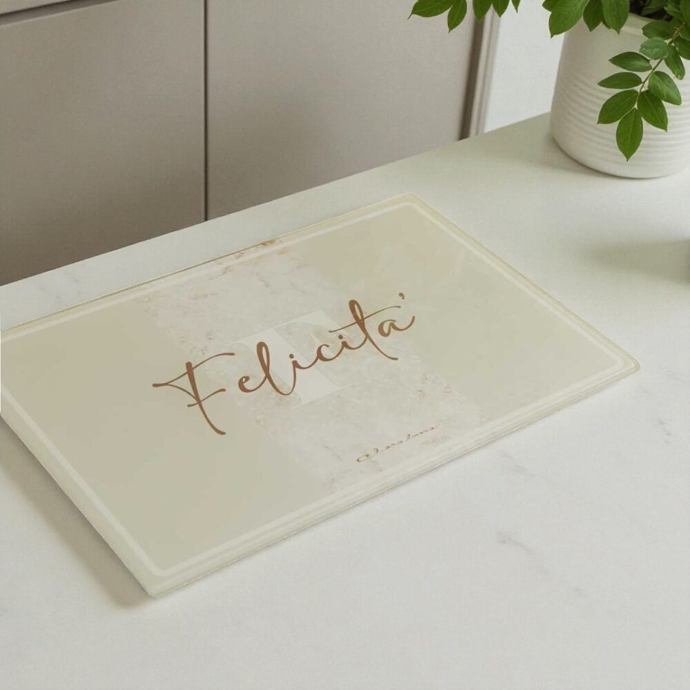 tagliere in vetro felicità