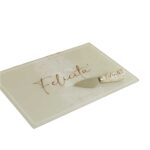 Tagliere in vetro rettangolare con coltellino - Bomboniere Claraluna