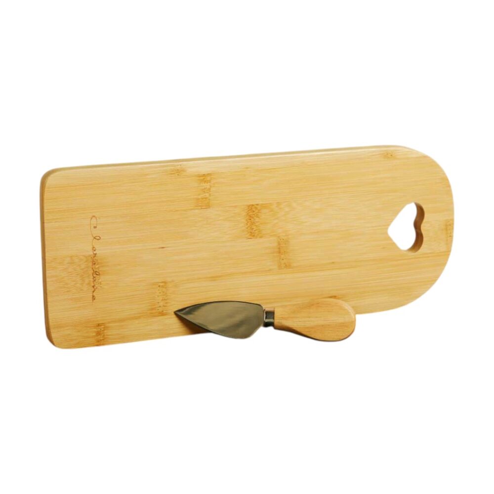 Tagliere in legno di bambù grande con coltellino - Bomboniere Claraluna