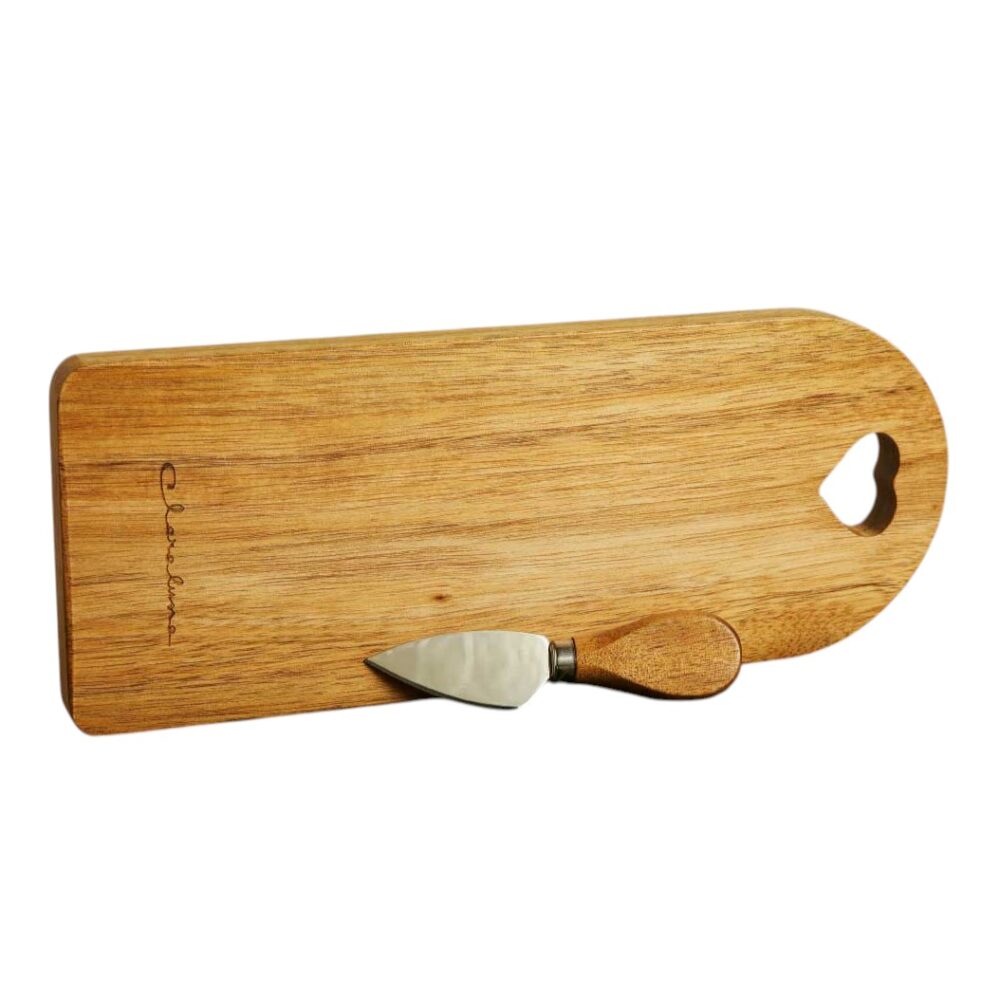 Tagliere in legno di acacia grande con coltellino - Bomboniere Claraluna