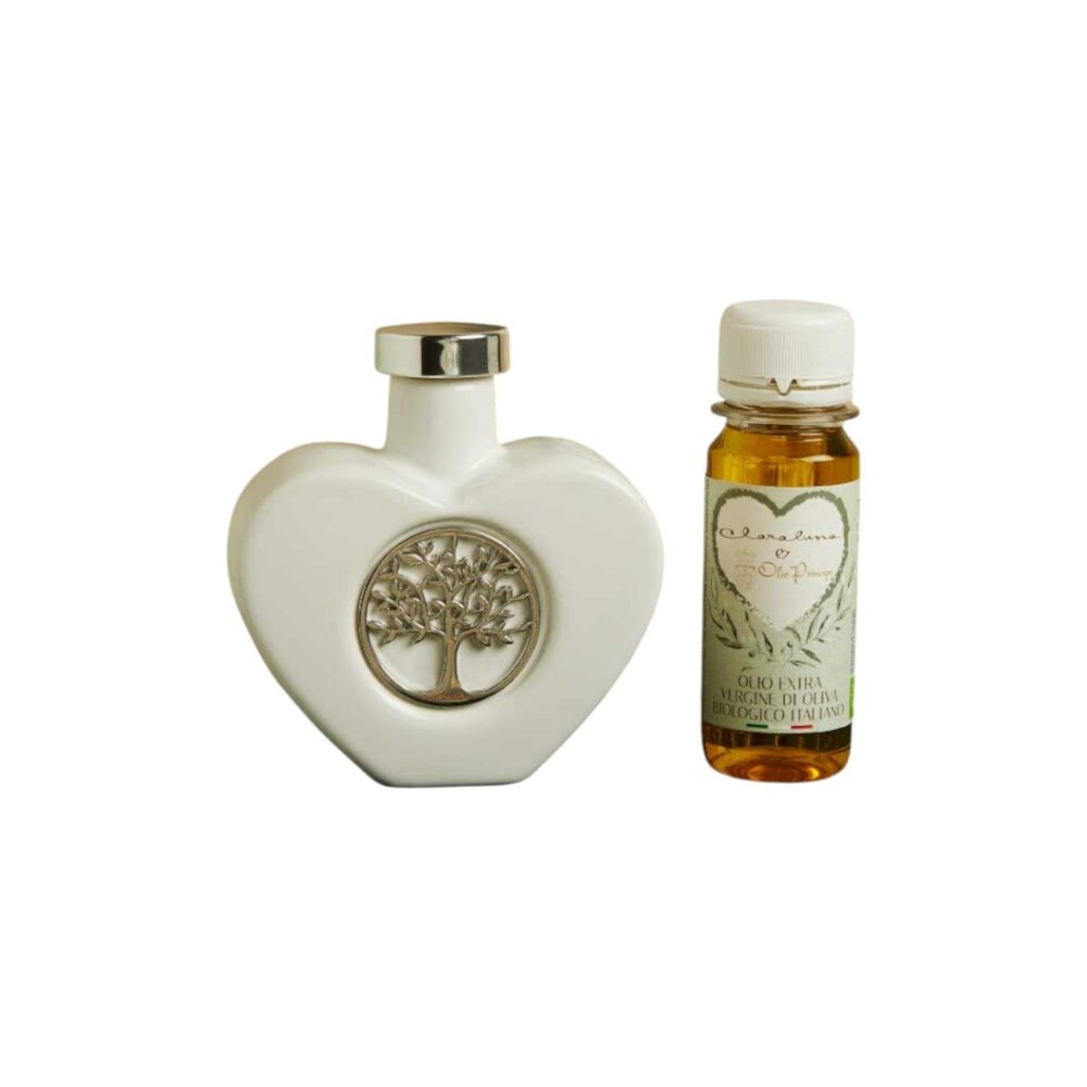 Oliera ulivo silver con olio - Bomboniere Claraluna