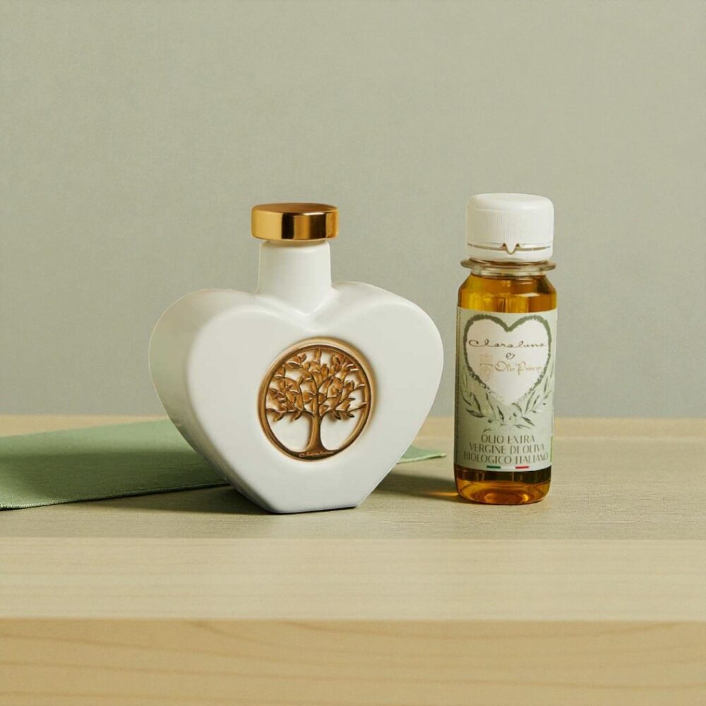 Oliera ulivo oro con olio - Bomboniere Claraluna