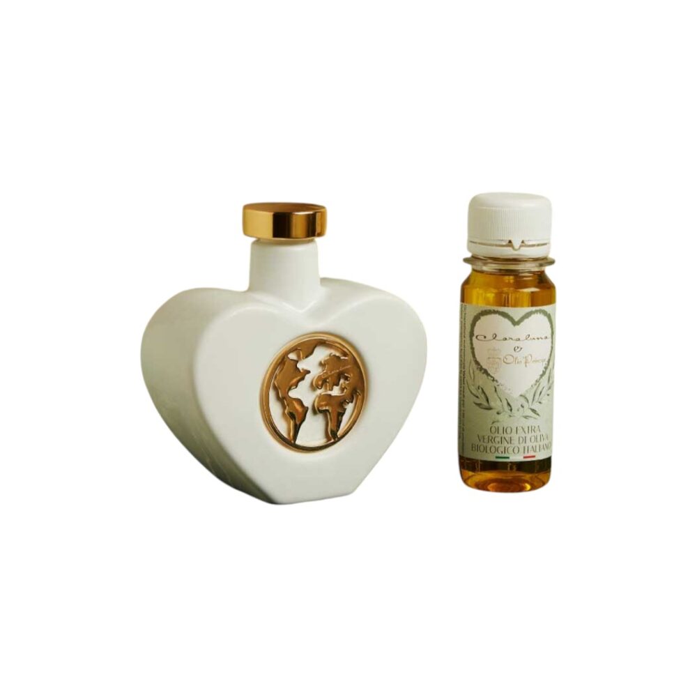 Oliera mondo oro con olio - Bomboniere Claraluna