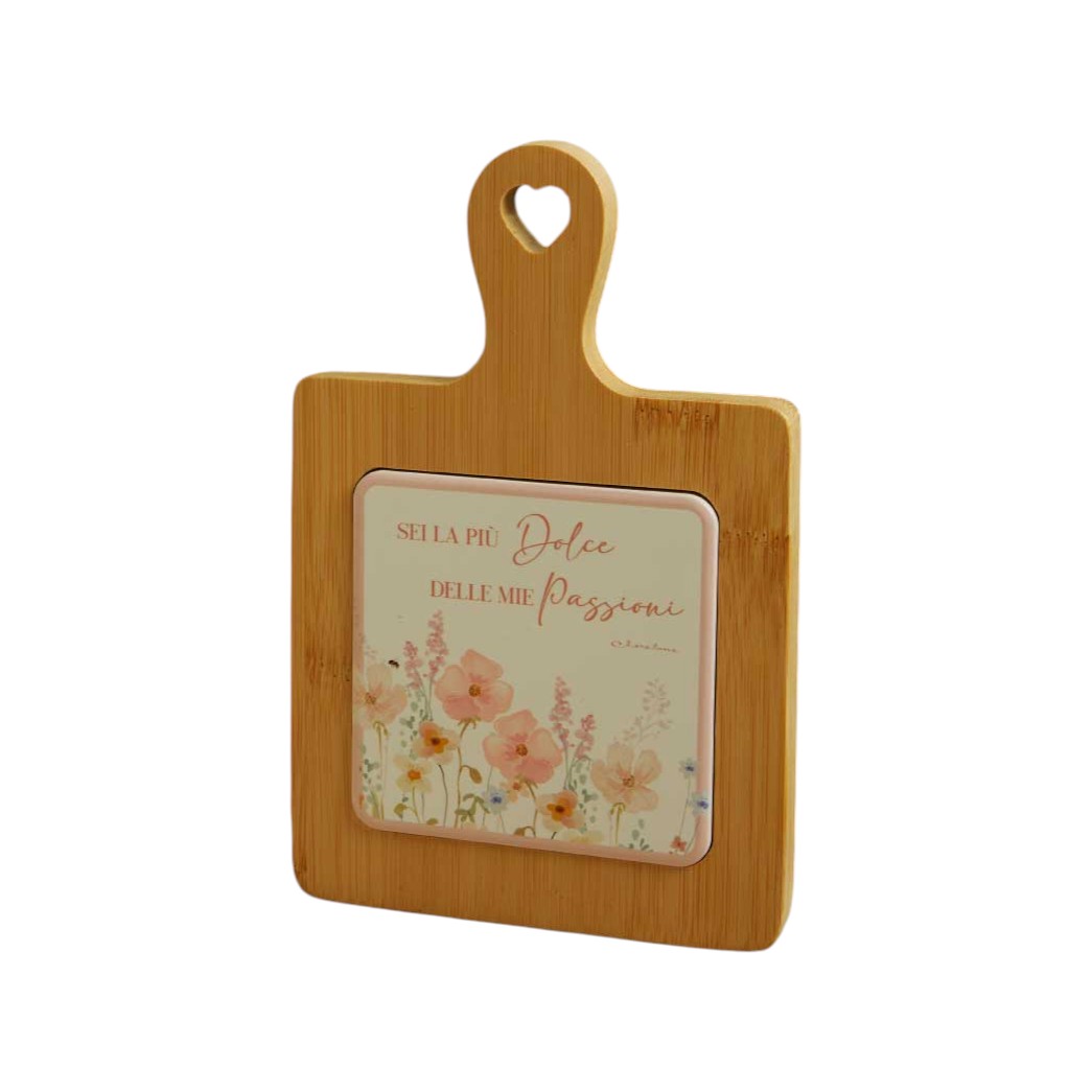 Tagliere ceramica decorata floreale rosa - Bomboniere Claraluna