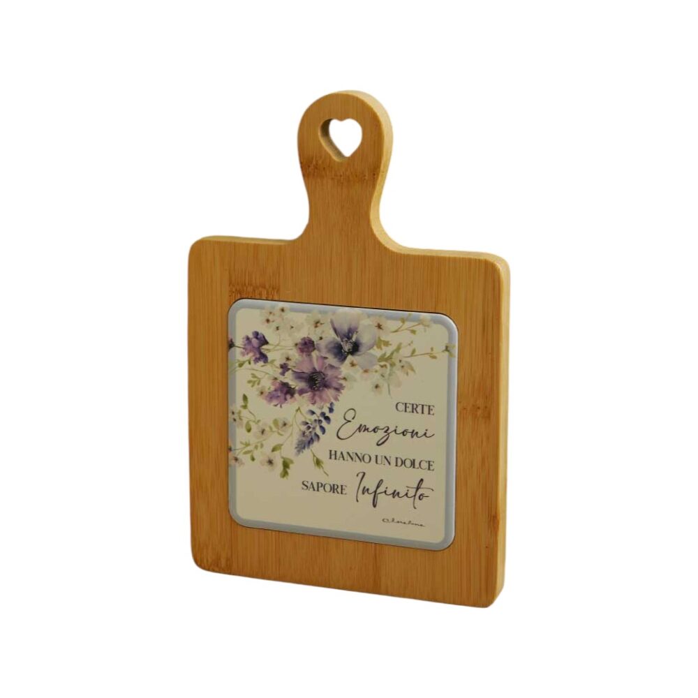 Tagliere ceramica decorata floreale lilla - Bomboniere Claraluna