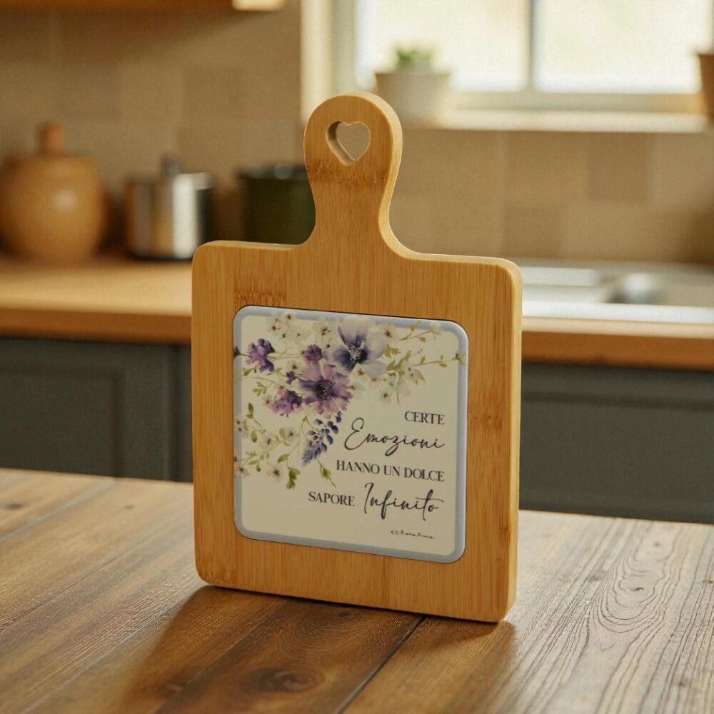 Tagliere ceramica decorata floreale lilla - Bomboniere Claraluna