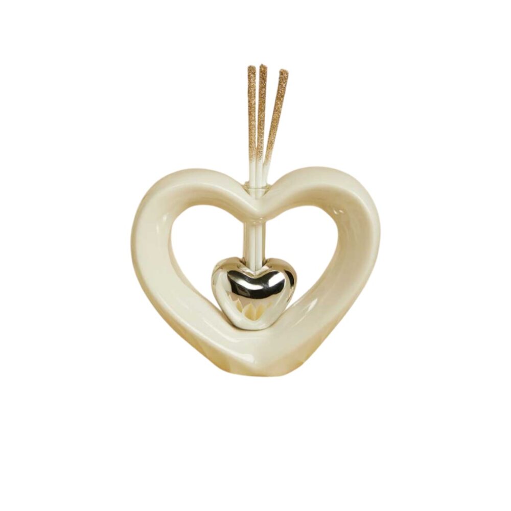 Diffusore ambienti forma cuore silver - Bomboniere Claraluna