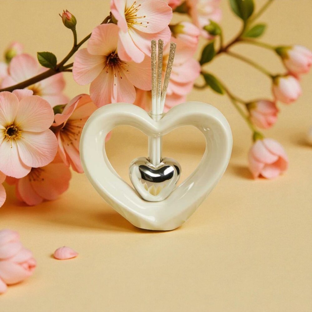 Diffusore ambienti forma cuore silver - Bomboniere Claraluna