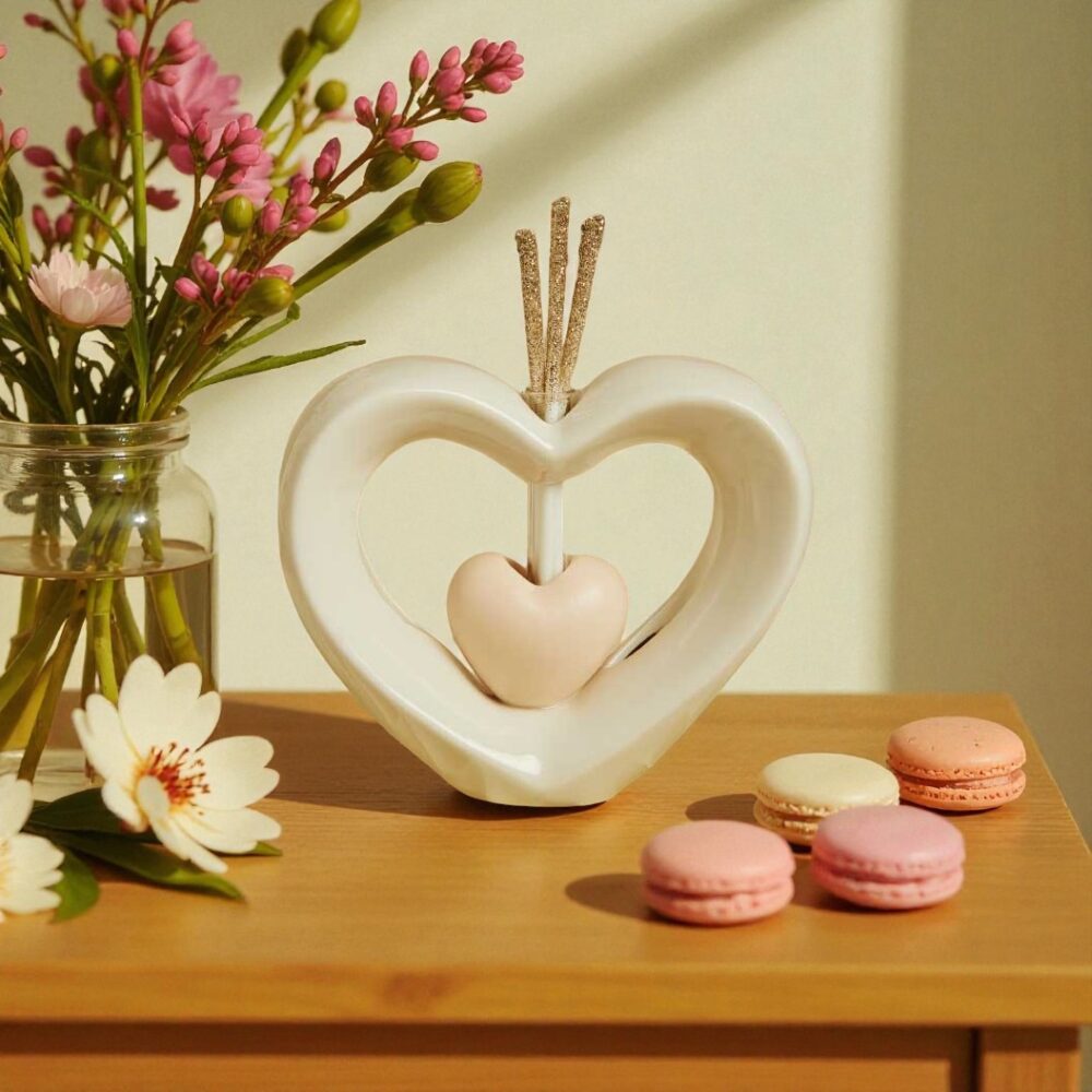 Diffusore ambienti forma cuore rosa - Bomboniere Claraluna
