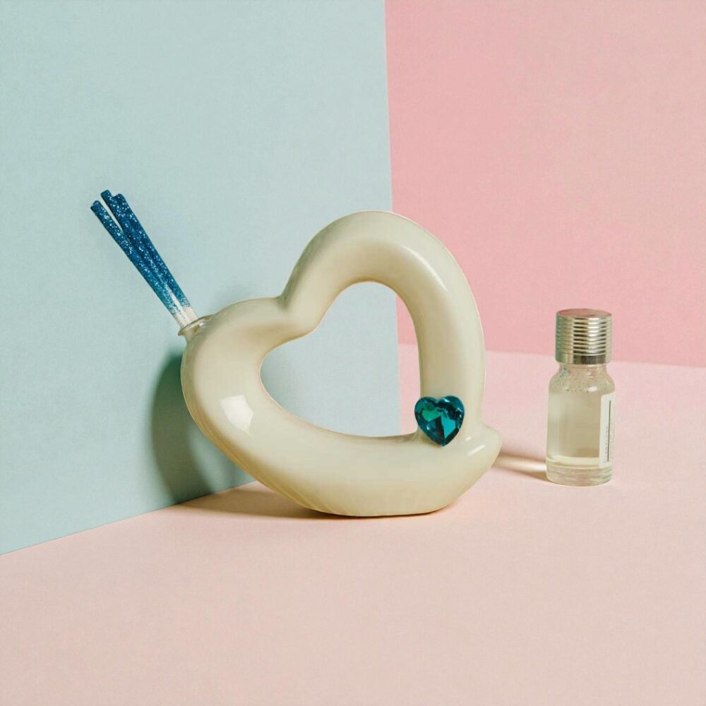 Diffusore cuore strass blu - Bomboniere Claraluna