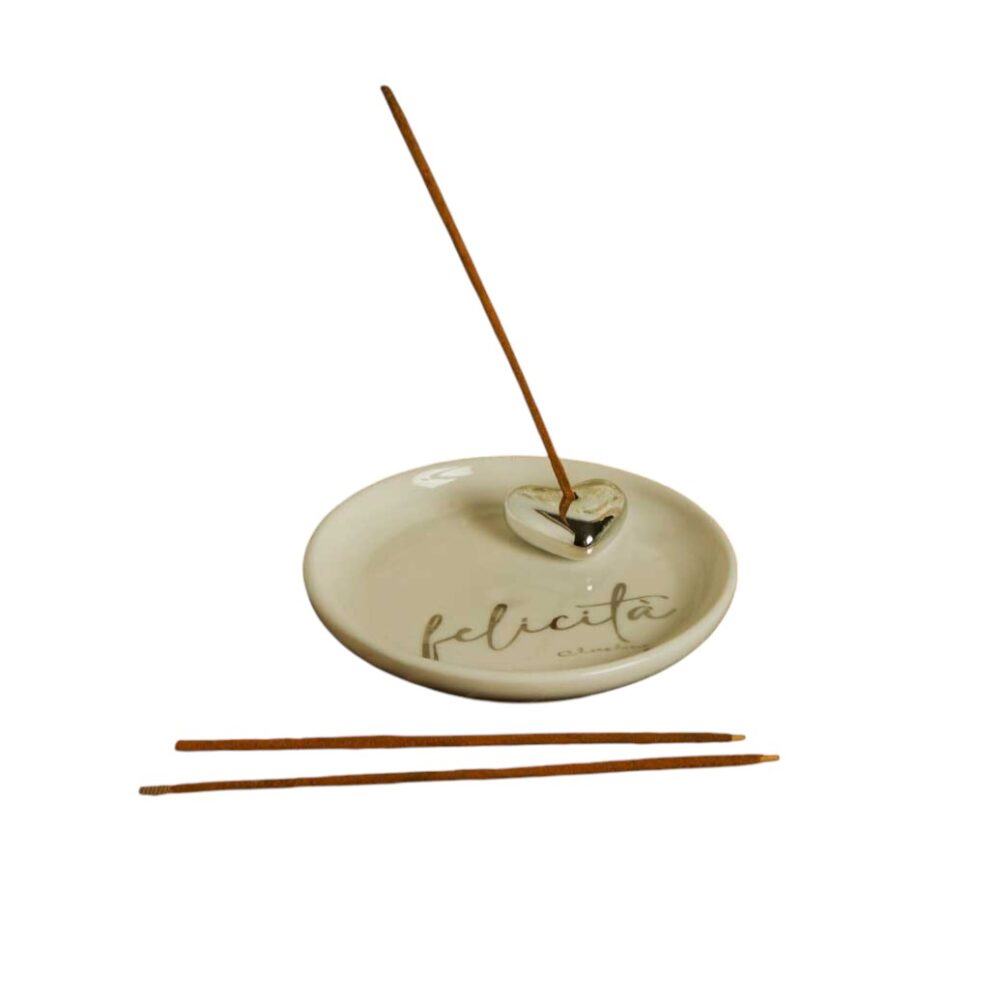 Piattino porta incenso cuore silver - Bomboniere Claraluna