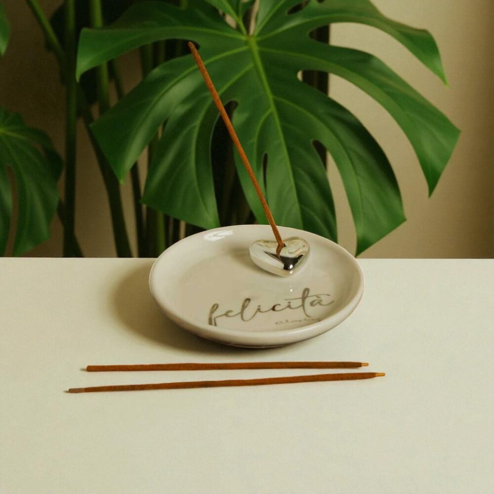 Piattino porta incenso cuore silver - Bomboniere Claraluna