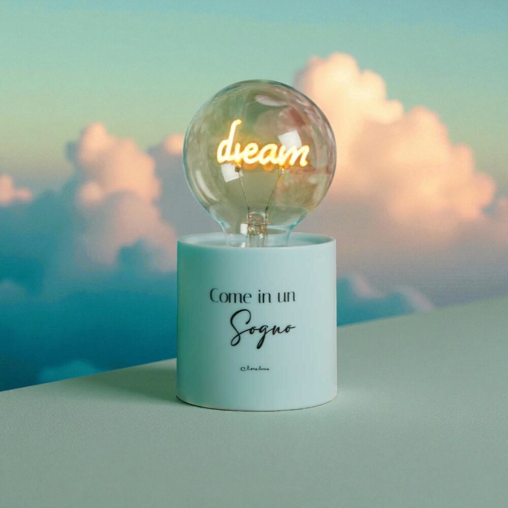 Lampada lampadina celeste - Bomboniere Claraluna