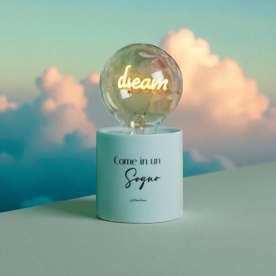 Lampada lampadina celeste - Bomboniere Claraluna