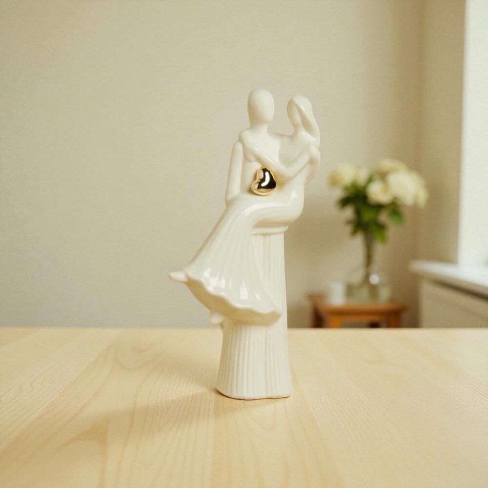 Statuina sposi cuore oro - Bomboniere Claraluna