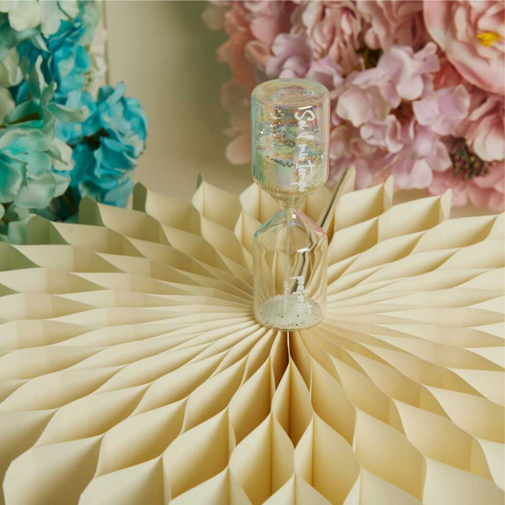 Clessidra colorata polvere bianca - Bomboniere Claraluna