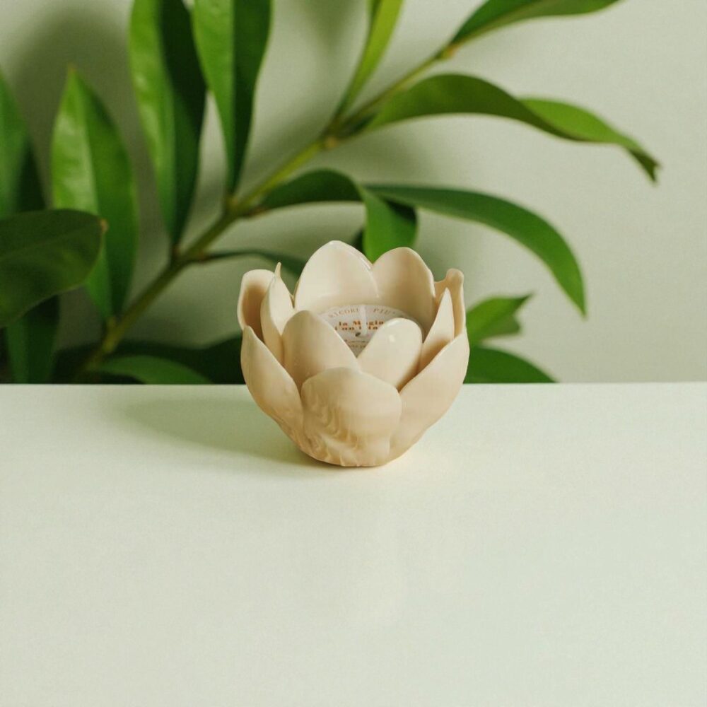 Candela ninfea bianca - Bomboniere Claraluna