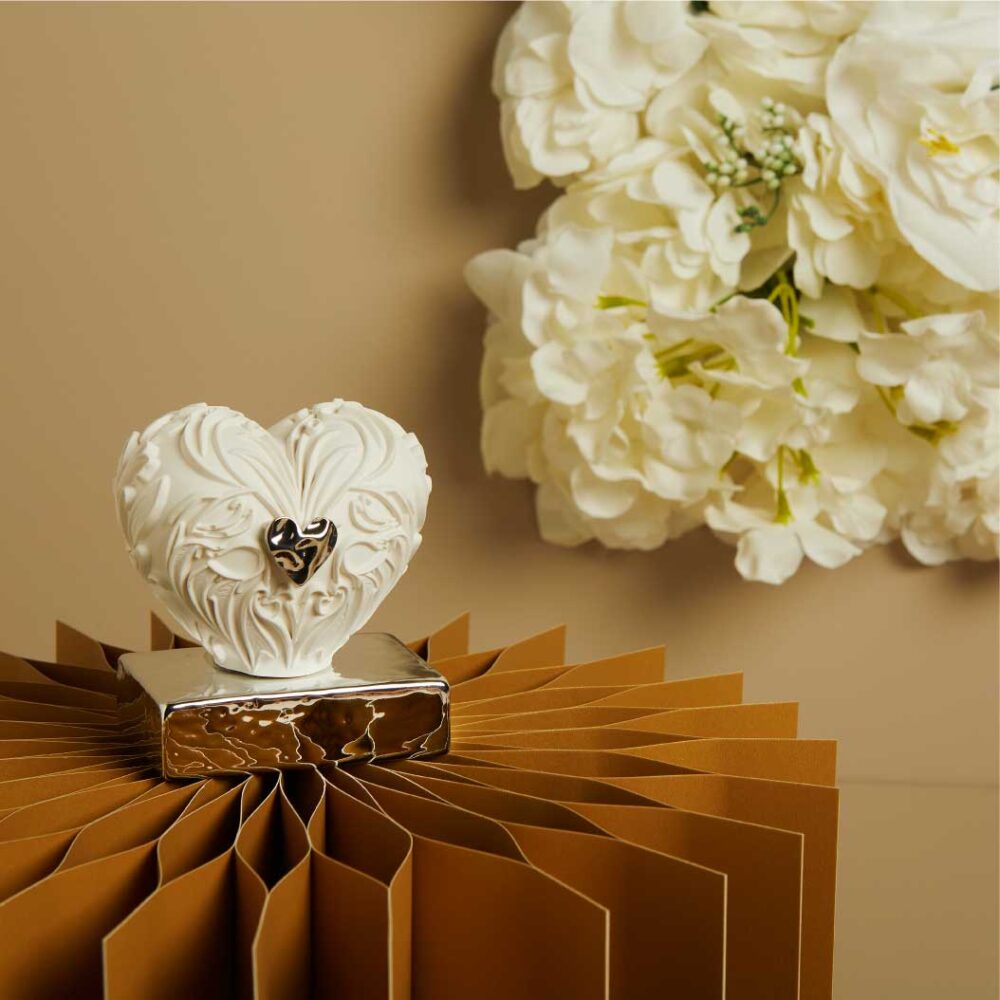 Cuore gesso base silver - Bomboniere Claraluna