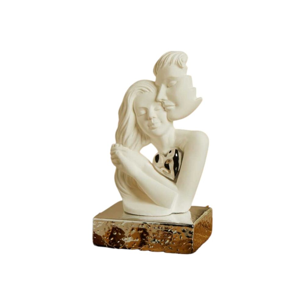 Coppia gesso base silver - Bomboniere Claraluna