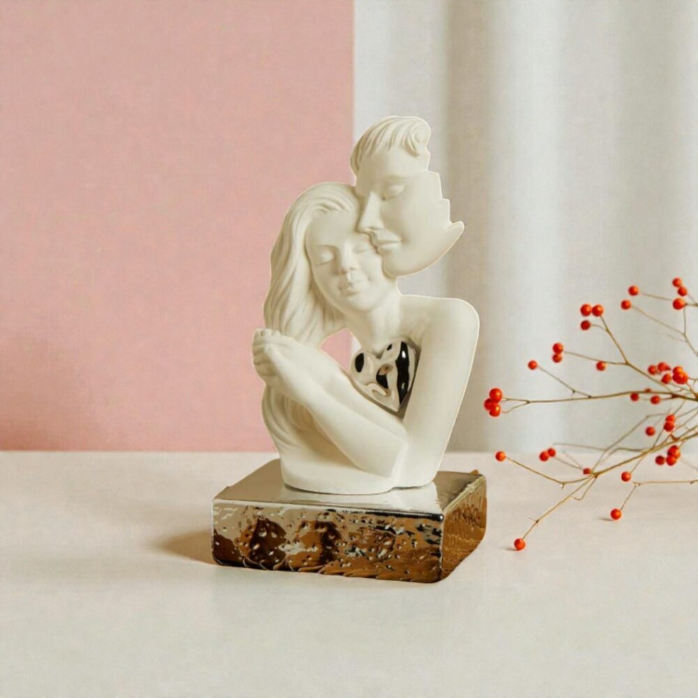 Coppia gesso base silver - Bomboniere Claraluna