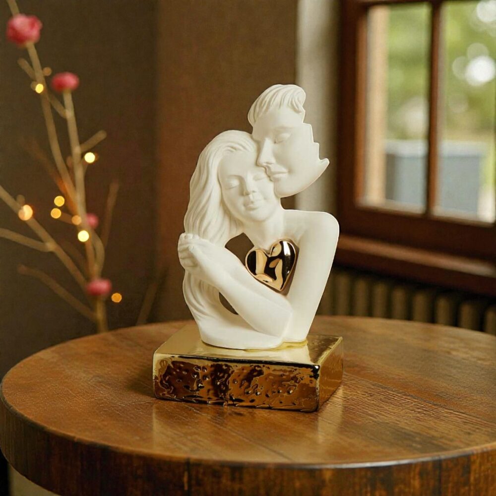 Coppia gesso base oro - Bomboniere Claraluna