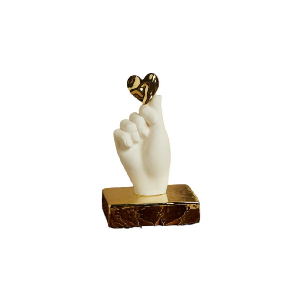 Mano gesso base oro - Bomboniere Claraluna