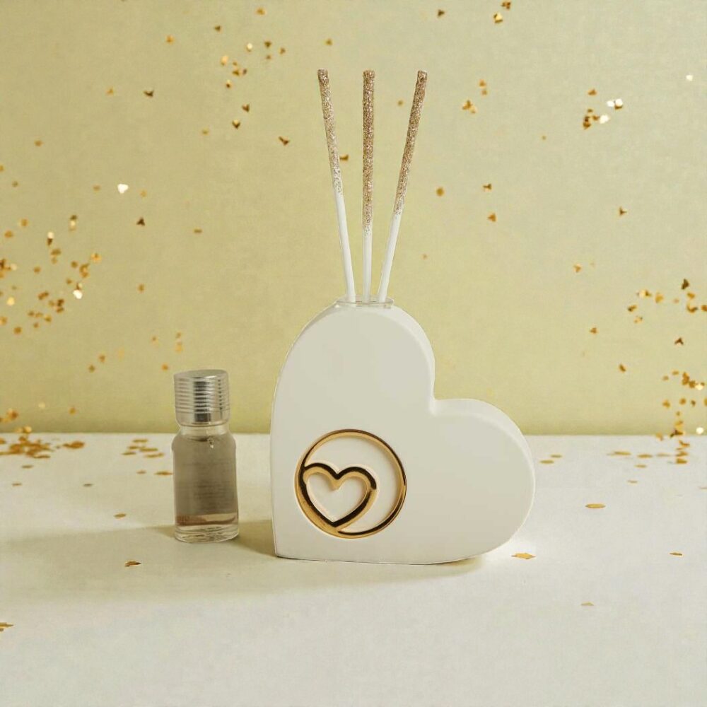 Diffusore cuore oro - Bomboniere Claraluna