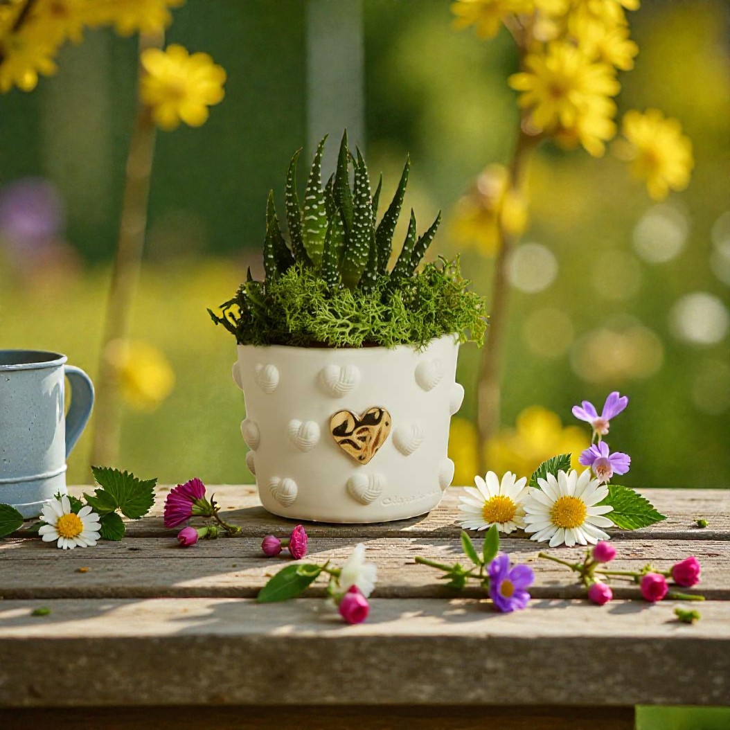 Vasetto cuore oro- Bomboniere Claraluna