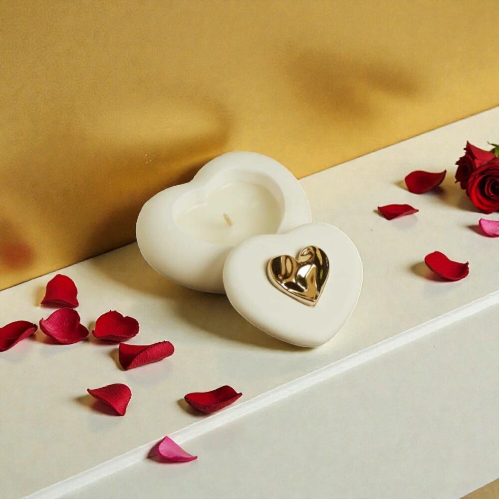Scatolina candela cuore oro - Bomboniere Claraluna