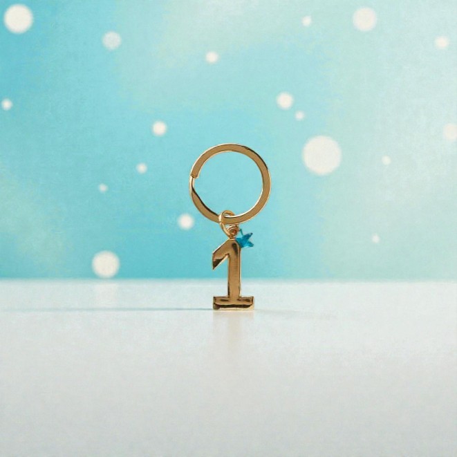 Portachiavi numero 1 in due colori - Bomboniere Claraluna