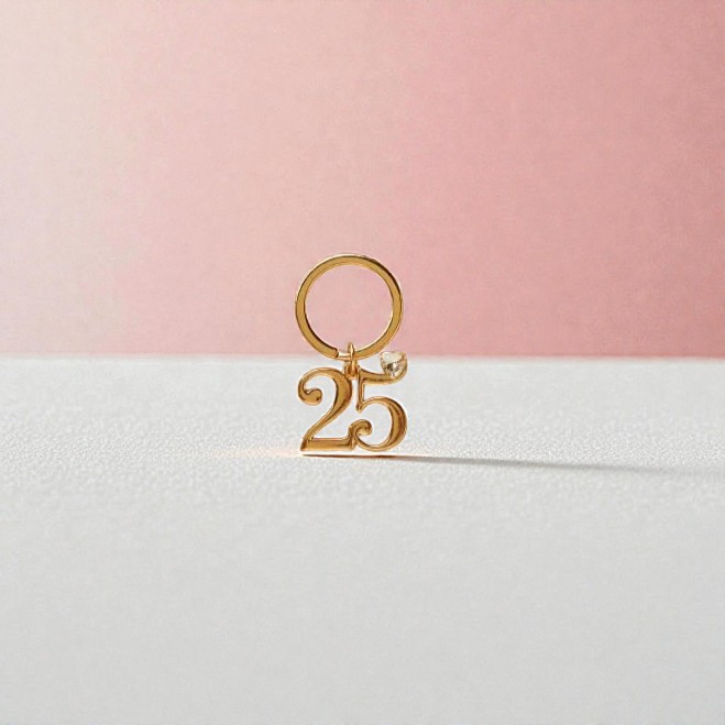 Portachiavi numero 25 in due colori - Bomboniere Claraluna - immagine 3