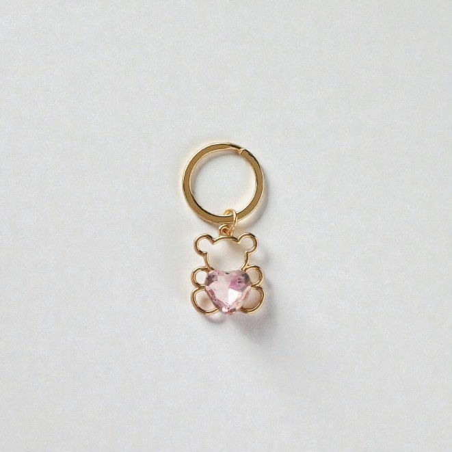 Portachiavi orsetto strass rosa in due colori - Bomboniere Claraluna - immagine 3