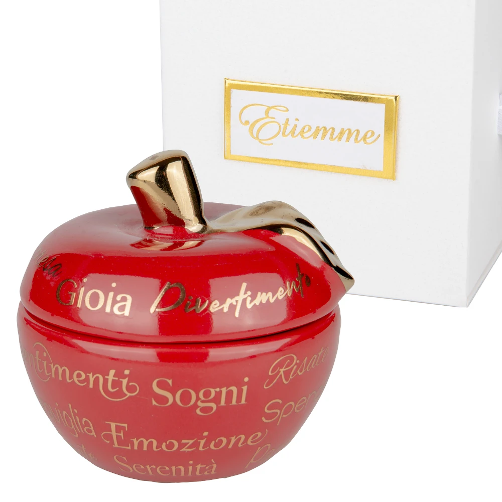 Candela Mela Rossa Estasi Dm8 H7,5 C/Box Bomboniere ETM