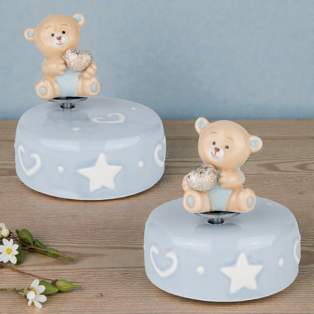 Carillon Orso Peluche Cielo Dm8 H9 Bomboniere ETM - immagine 2